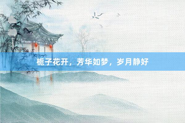 栀子花开，芳华如梦，岁月静好